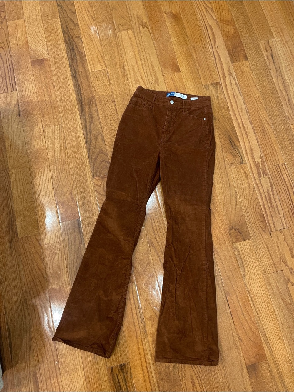 Old Navy Higher High-Rise Flare Burnt Orange Rust Corduroy Jeans Pants Size 4